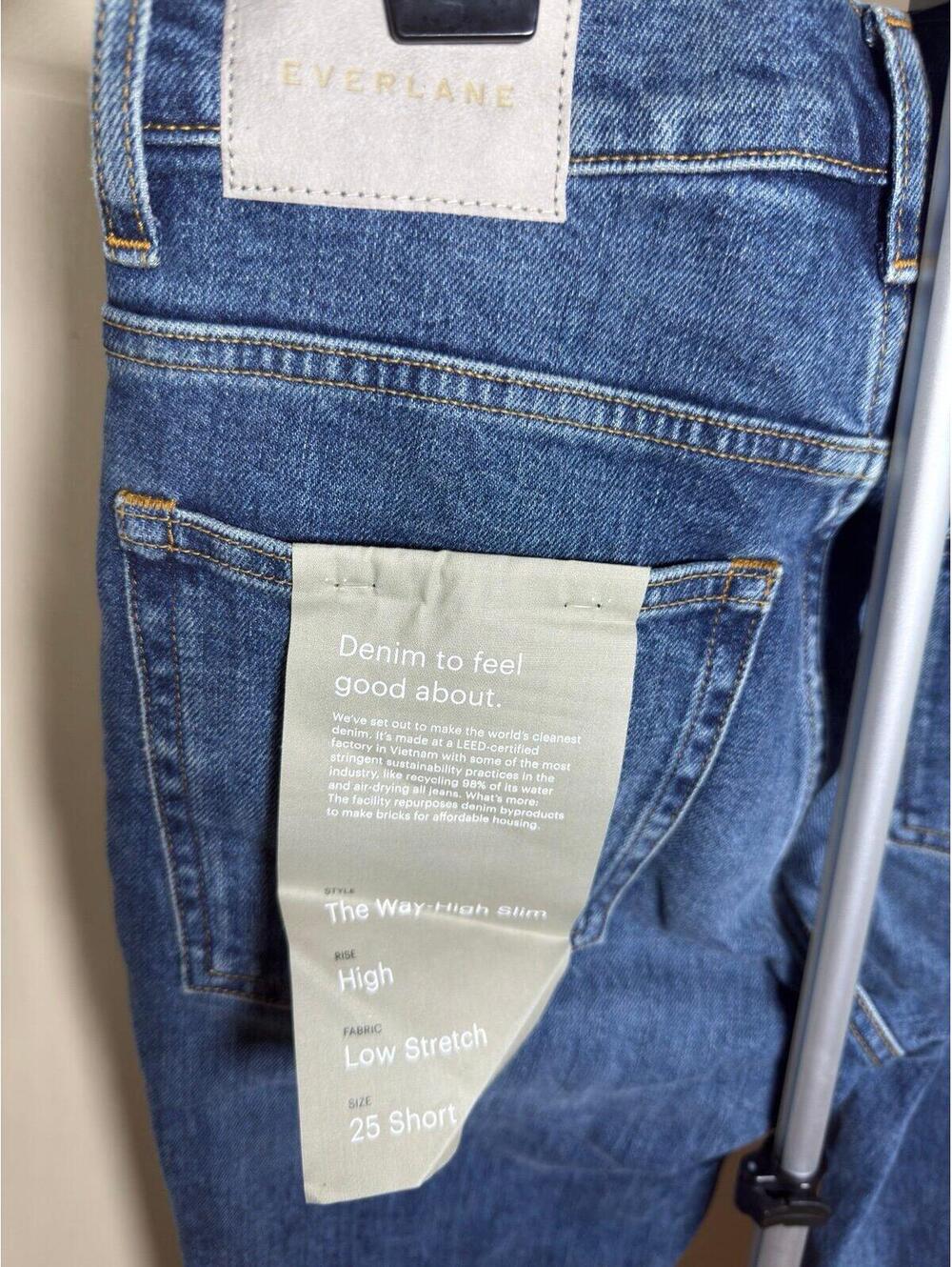 Everlane The Way High Slim Jeans 25 Short NWT High Rise Low Stretch Denim - Picture 3 of 7